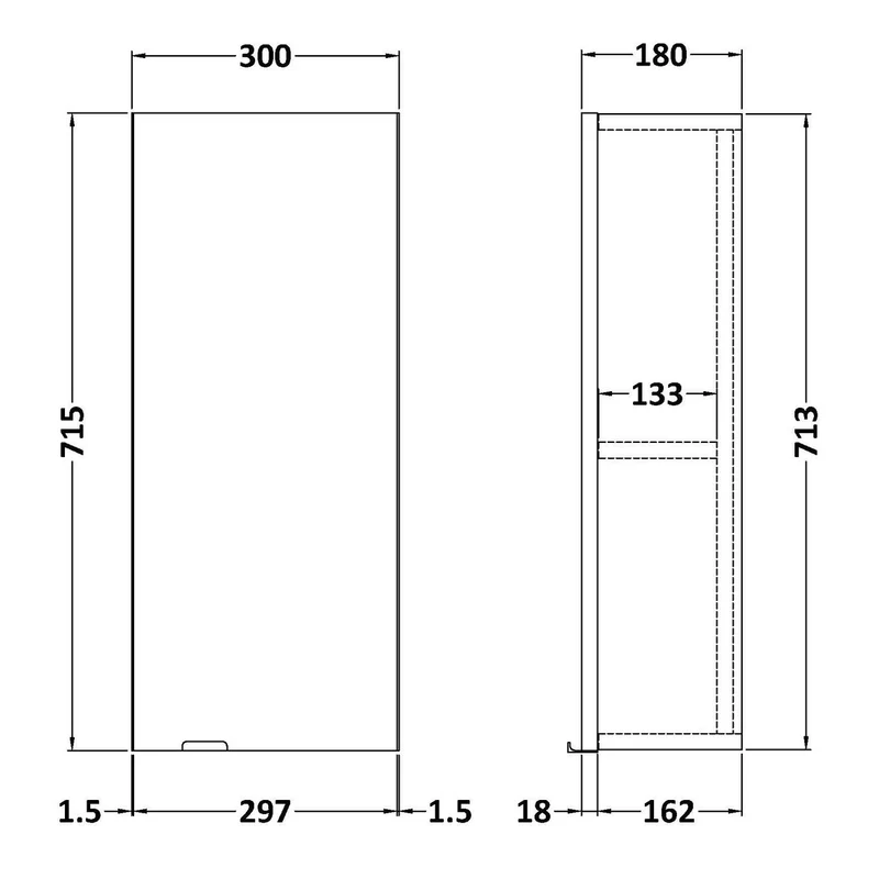 Hudson Reed Fusion 300mm Wall Unit