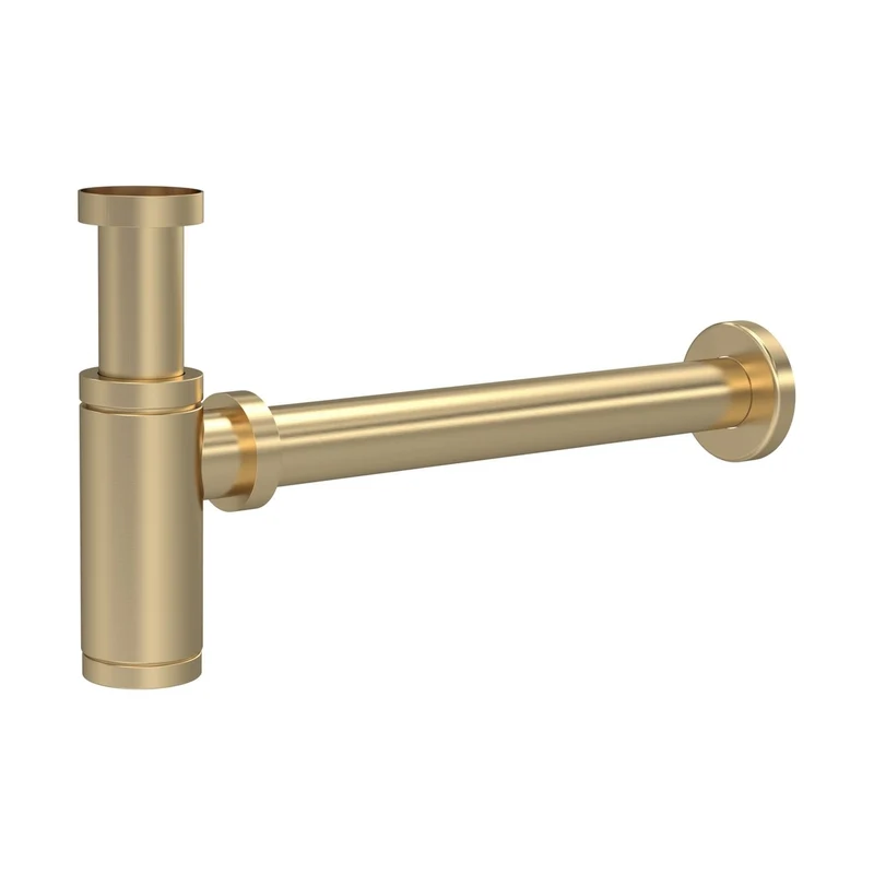 Nuie Basin Accessories Minimalist Bottle Trap Contemporary Brushed Brass Brass 115x70x51mm