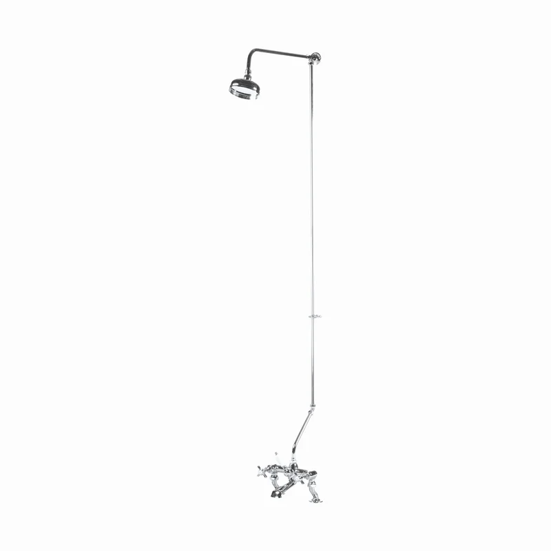 Nuie Rigid Riser Kit Traditional Chrome Brass 1750x70x590mm