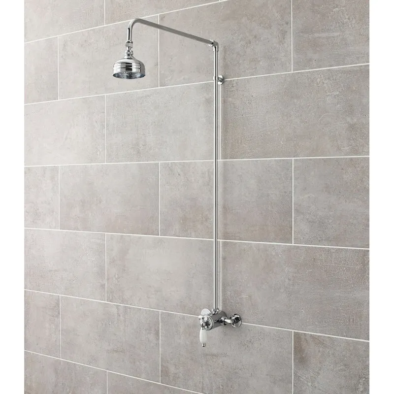 Nuie Rigid Riser Kit Traditional Chrome Brass 1025x100x570mm