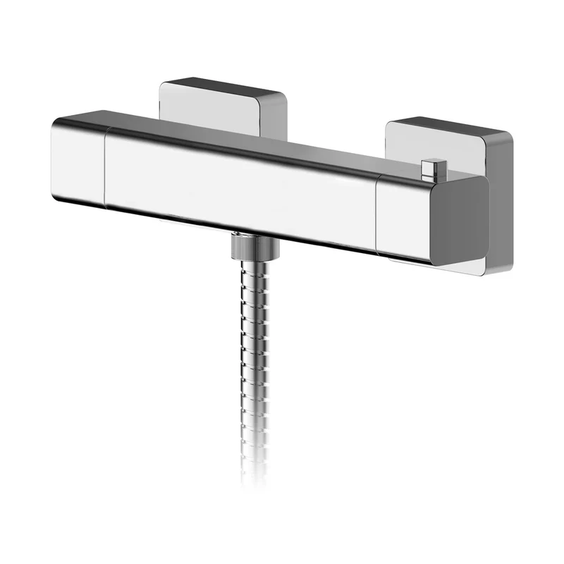 Nuie Sanford Thermostatic Bar Valve Contemporary Chrome Brass ABS 55x261x65mm