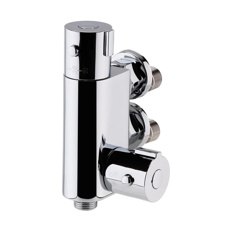 Nuie Vertical Thermostatic Bar Valve Contemporary Chrome Brass ABS 45x90x185mm