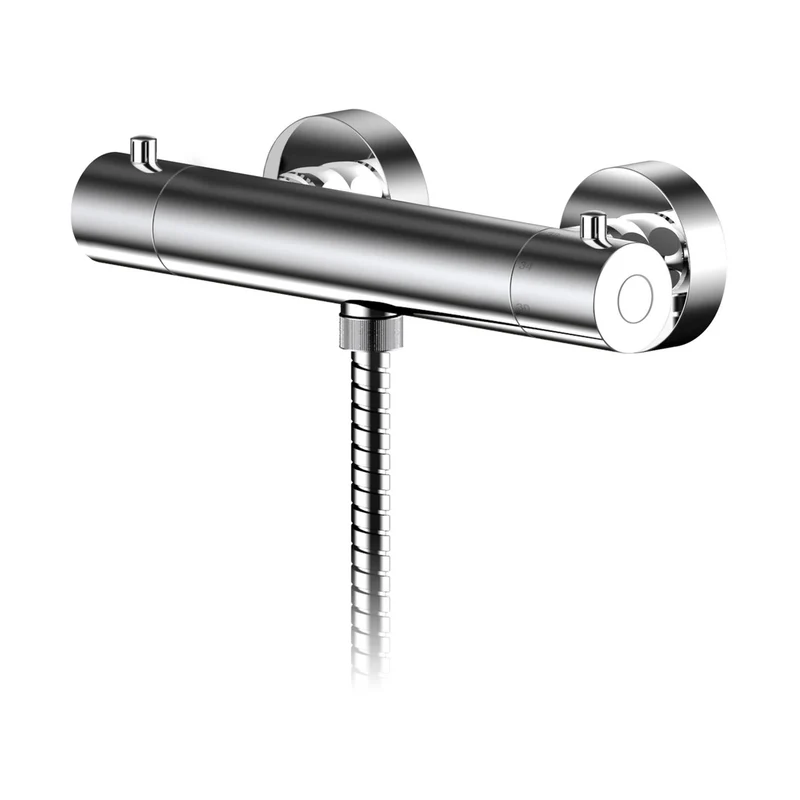 Nuie Binsey Thermostatic Bar Valve Contemporary Chrome Brass ABS 55x275x72mm