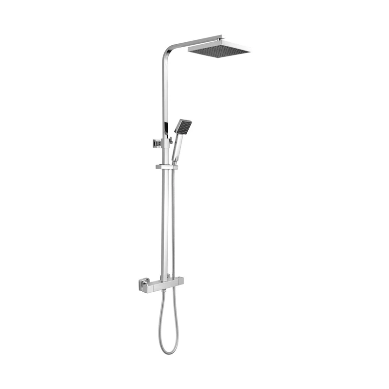 Nuie Thermostatic Bar Shower With Kit Contemporary Chrome Brass ABS 1200x261x465mm