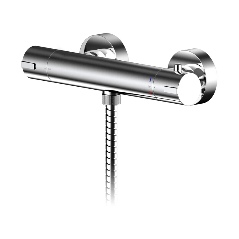 Nuie Arvan Thermostatic Bar Valve Contemporary Chrome Brass ABS 55x275x72mm