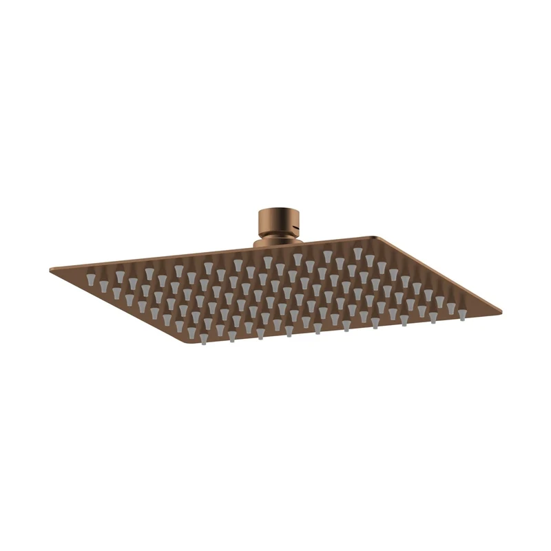 Nuie Square Fixed Head 200mm Diameter Contemporary Brushed Bronze Stainless Steel 50x200x200mm