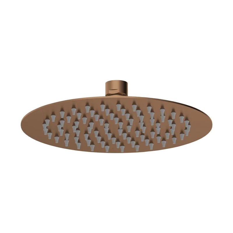 Nuie Round Fixed Head 200mm In Diameter Contemporary Brushed Bronze Stainless Steel 56x200x200mm