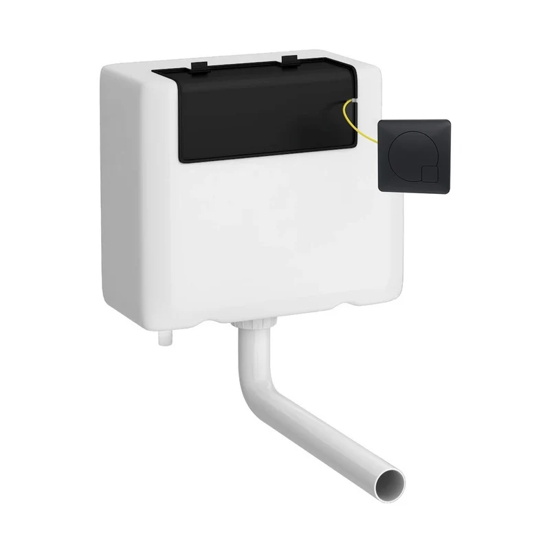 Nuie Concealed Cisterns And Frames Universal Access Cistern & Black Square Flush Plate Contemporary Matt Black Polyethylene 296x340x142mm - XTY8M02B