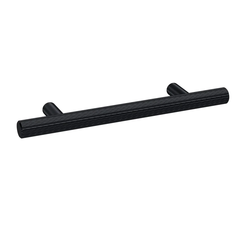 Knurled Bar Furniture Handle, 156mm Wide With 96mm Centres - Matt Black