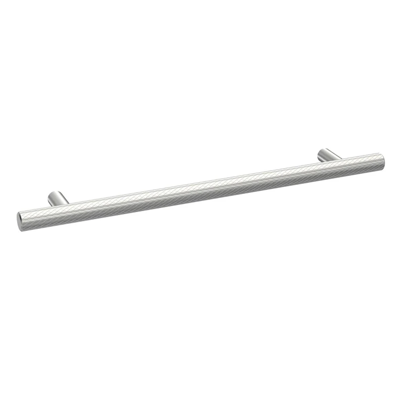 Knurled Bar Furniture Handle, 252mm Wide With 192mm Centres - Satin Chrome