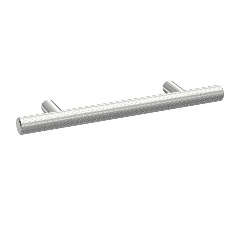 Knurled Bar Furniture Handle, 156mm Wide With 96mm Centres - Satin Chrome