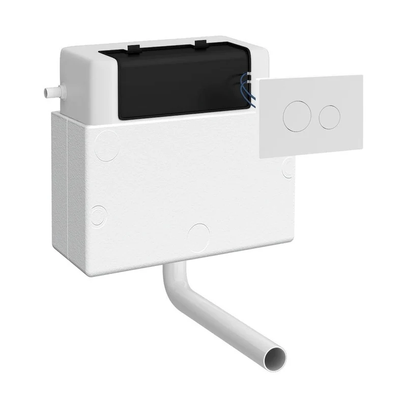 Nuie Pneumatic Dual Flush Universal Access Concealed Cistern Contemporary Matt White ABS 305x364x164mm