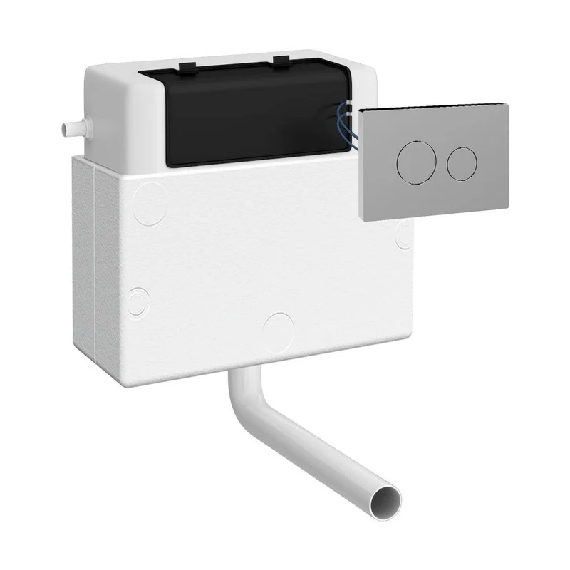 Nuie Concealed Cisterns And Frames Pneumatic Dual Flush Universal Access Concealed Cistern Contemporary Chrome Plastic 305x364x164mm