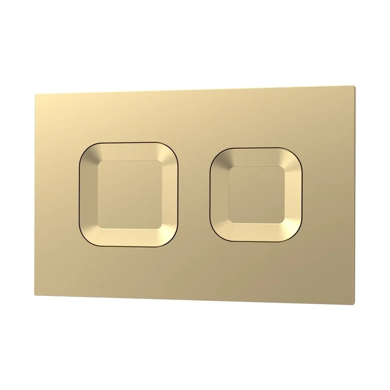 Nuie Concealed Cisterns And Frames Square Dual Flush Push Button Brass Contemporary Brushed Brass Stainless Steel 170x267x11mm