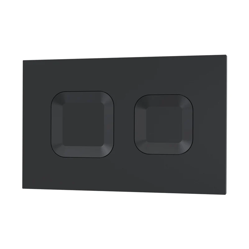 Nuie Concealed Cisterns And Frames Square Dual Flush Push Button Black Contemporary Stainless Steel 170x267x11mm