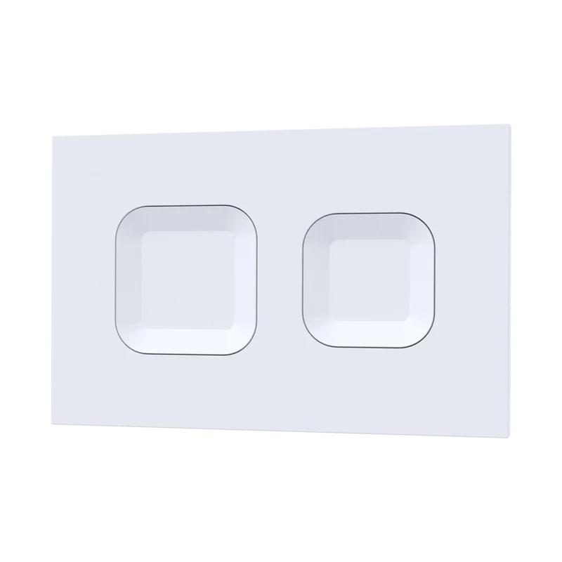 Nuie Concealed Cisterns And Frames Square Dual Flush Push Button White Contemporary Stainless Steel 170x267x11mm