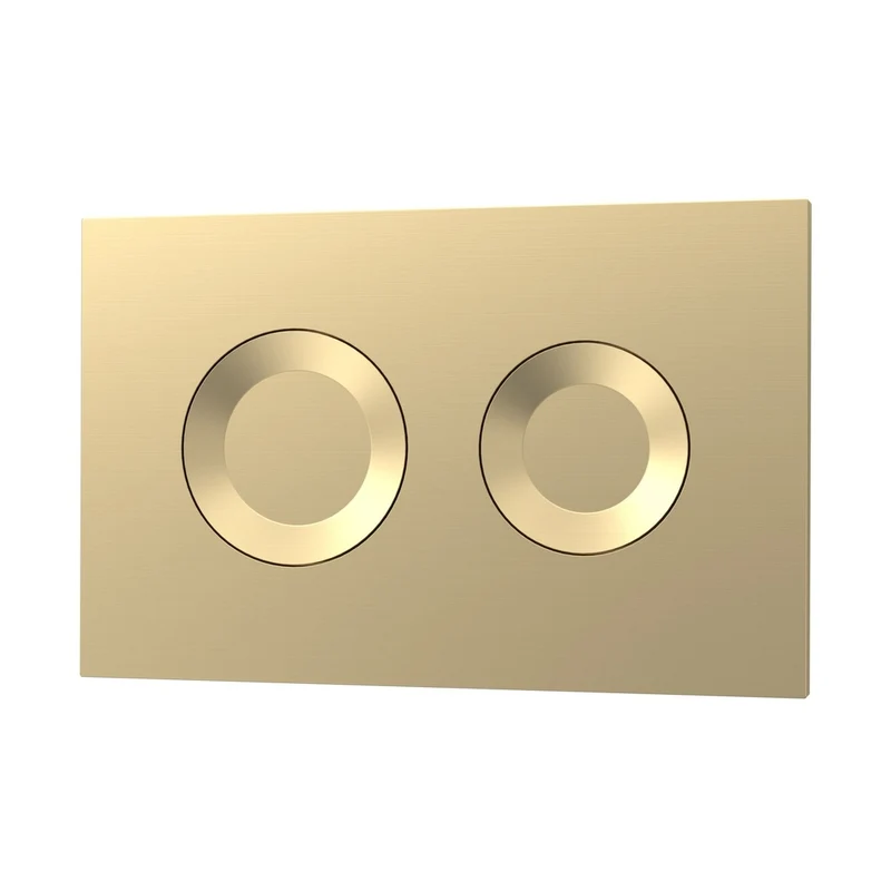 Nuie Concealed Cisterns And Frames Round Dual Flush Push Button Brass Contemporary Brushed Brass Stainless Steel 170x267x11mm