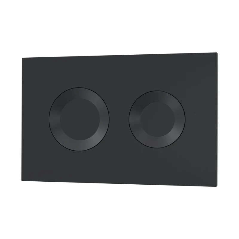 Nuie Concealed Cisterns And Frames Round Dual Flush Push Button Black Contemporary Stainless Steel 170x267x11mm