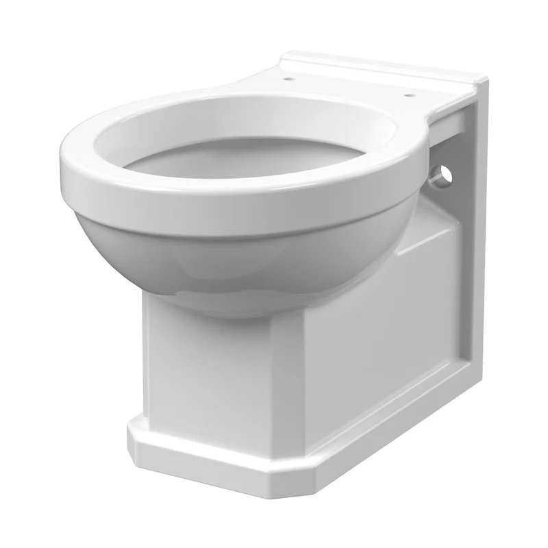 Nuie Carlton Wall Hung Pan Contemporary Matt White Vitreous China 360x352x518mm
