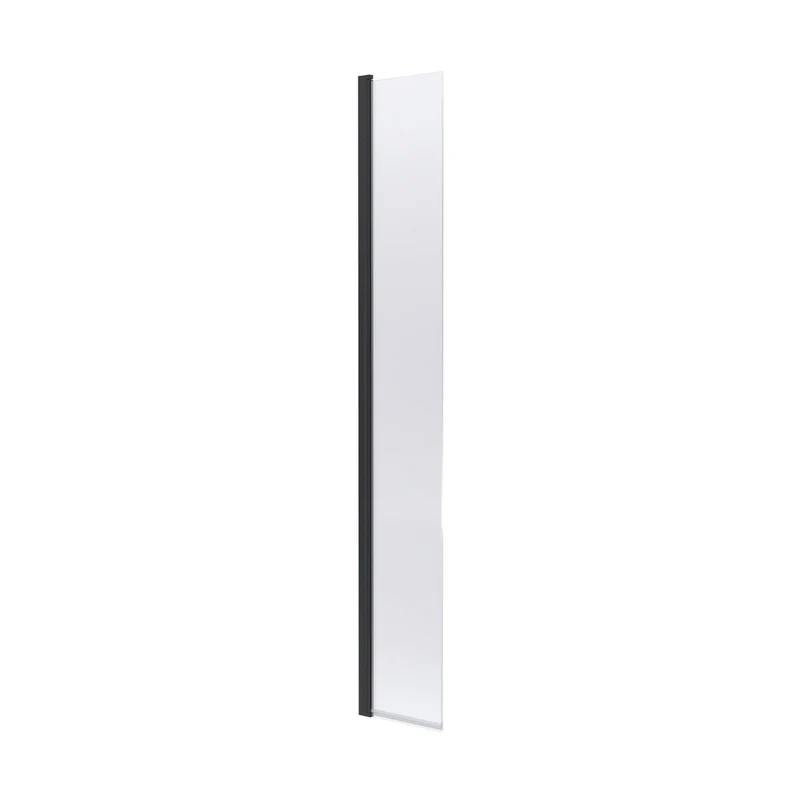 Nuie 300mm Hinged Flipper Screen Contemporary Matt Black Aluminium 1850x322x27mm