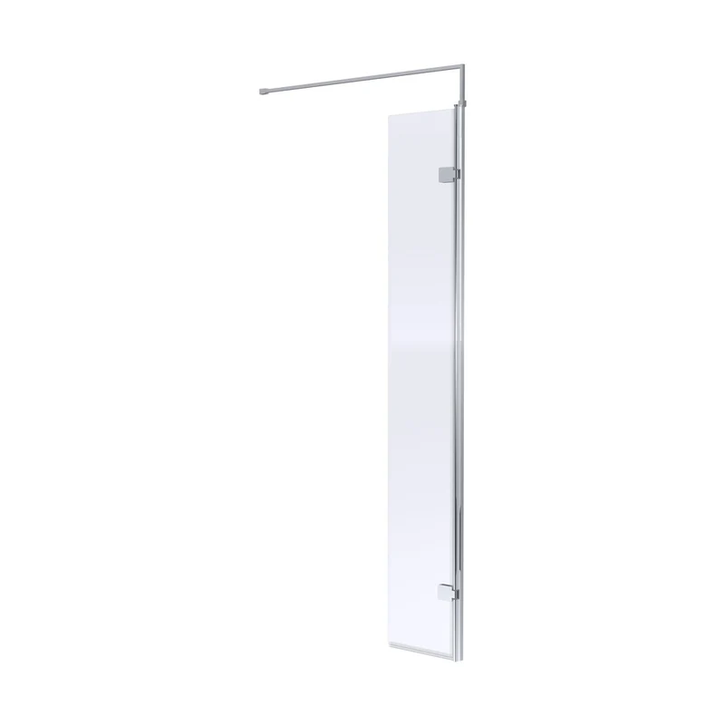 Nuie Wetroom Hinged Screen 300 X 1850mm Contemporary Chrome Aluminium 1850x322x27mm