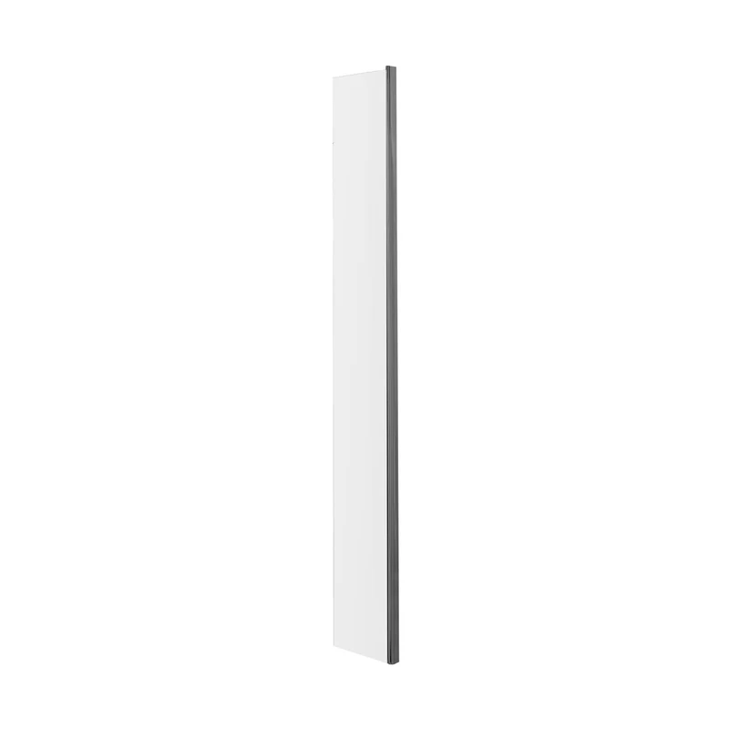 Nuie 215x1850mm Wetroom Screen Return Contemporary Brushed Pewter Aluminium 1850x215x28mm