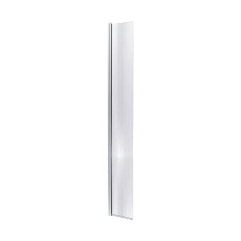 Nuie 300mm Fluted Hinged Flipper Screen Contemporary Chrome Aluminium 1850x322x27mm