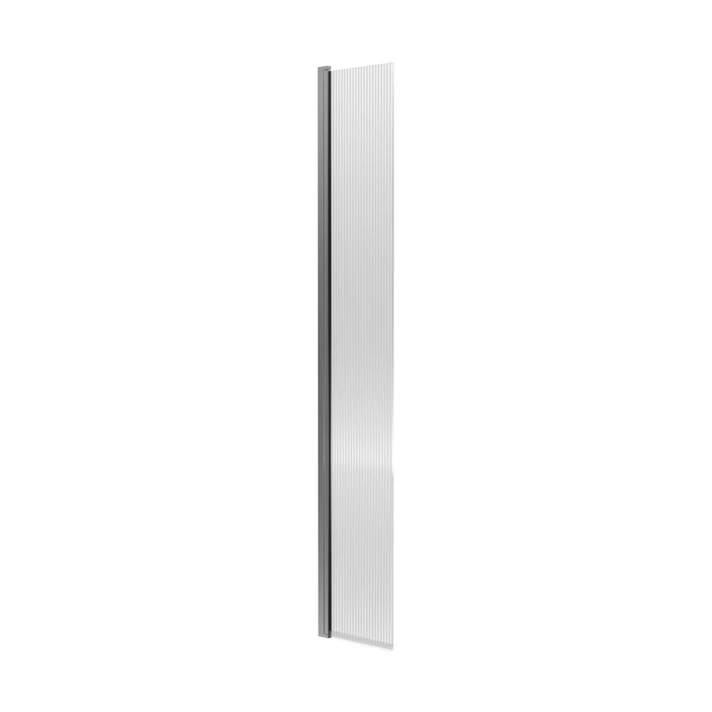 Nuie 1850 X 300 X 8mm Fluted Hinged Screen Contemporary Brushed Pewter Aluminium 1850x322x27mm