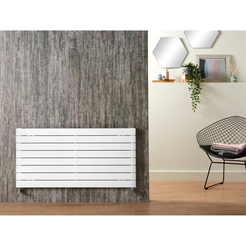 Metro White Horizontal Double Panel Radiator