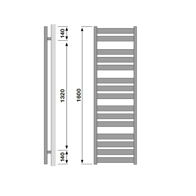 Moby Chrome Dual Fuel Heated Towel Radiator