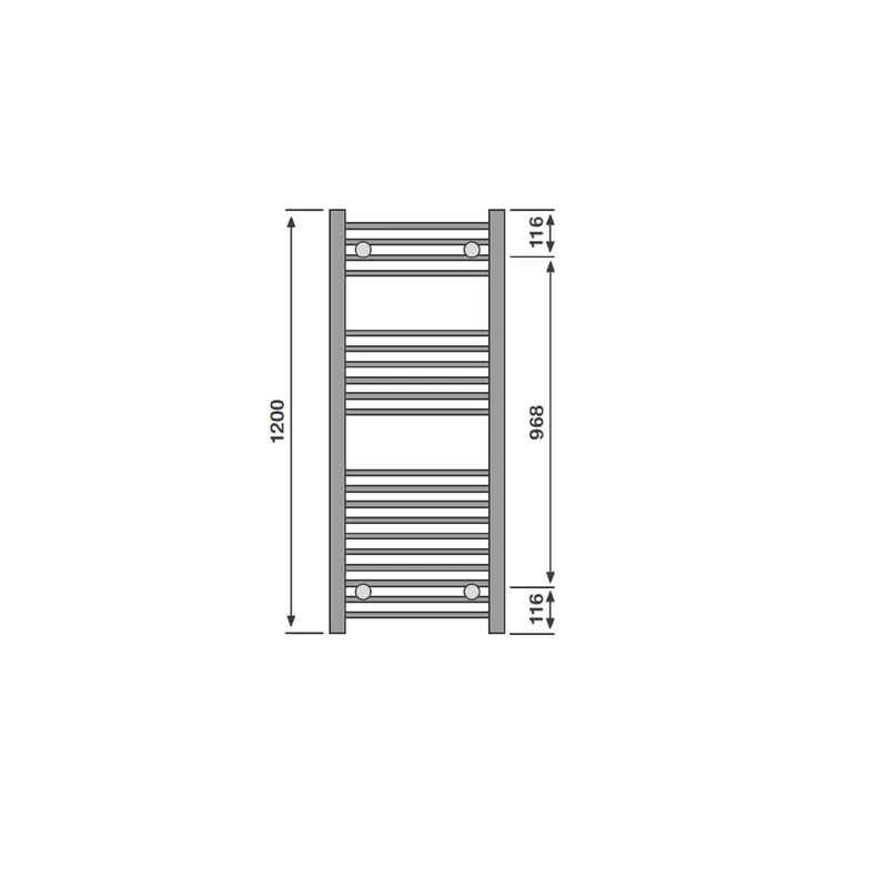 Layla Electric Straight Chrome Heated Towel Radiator