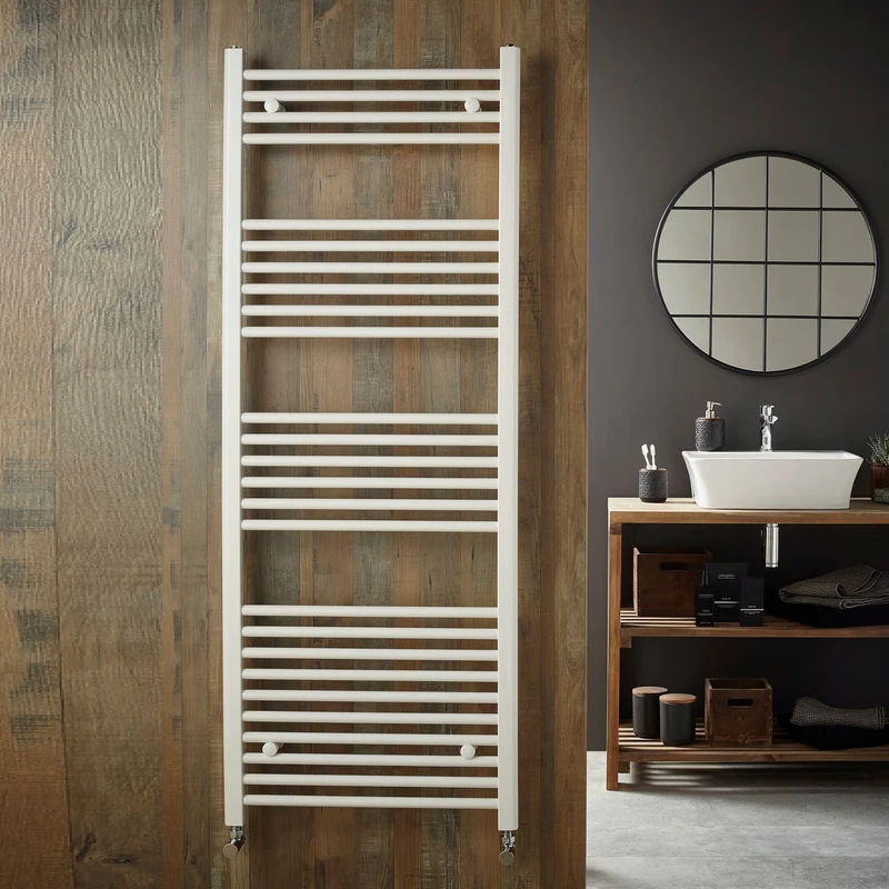Layla Straight White Dual Fuel Heated Towel Radiator