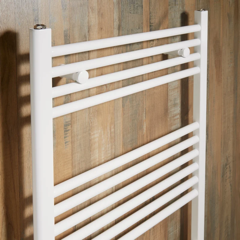 Layla Straight White Dual Fuel Heated Towel Radiator
