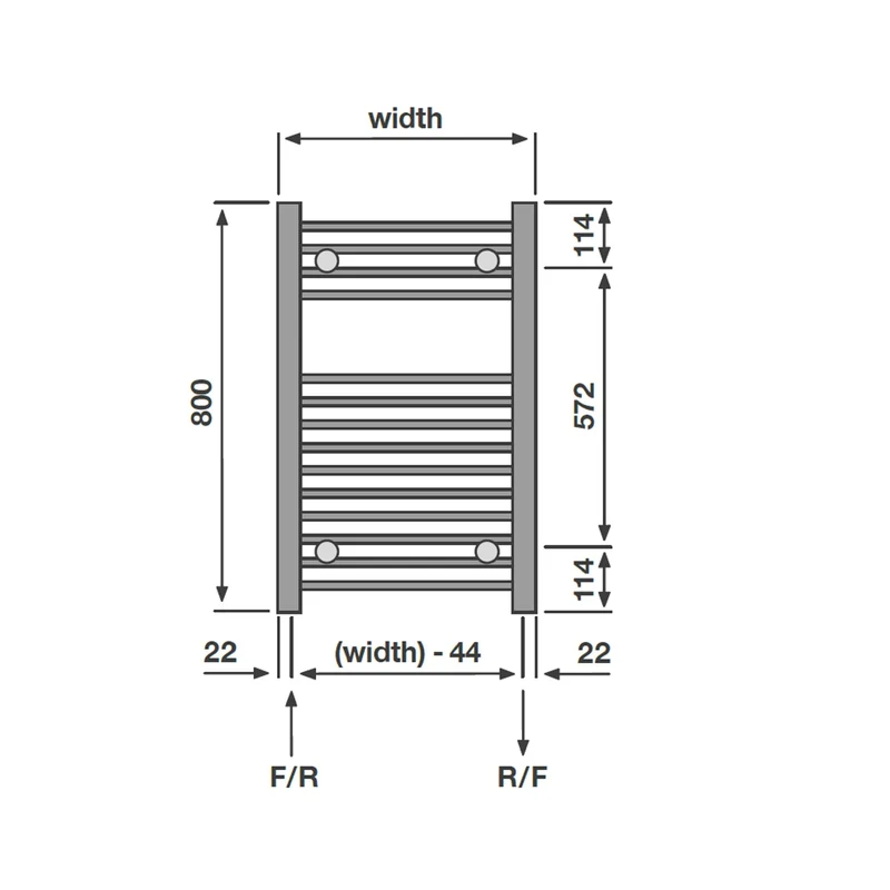 Layla Straight White Heated Towel Radiator