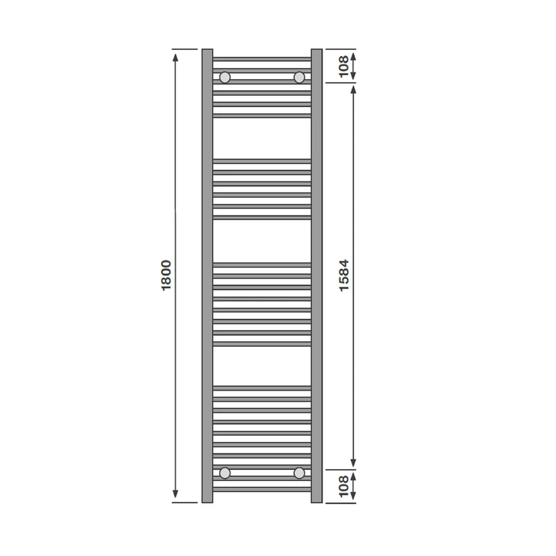 Layla Straight White Heated Towel Radiator