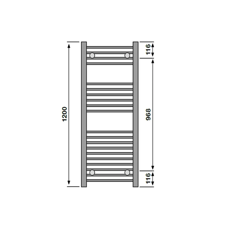 Layla Curved White Dual Fuel Heated Towel Radiator