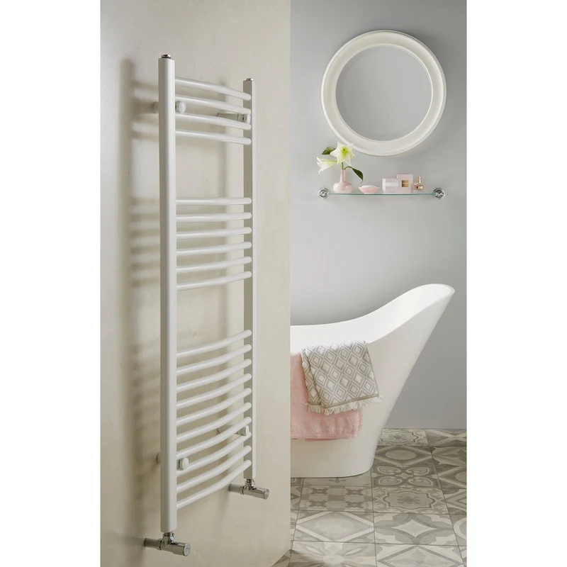 Layla Curved White Heated Towel Radiator