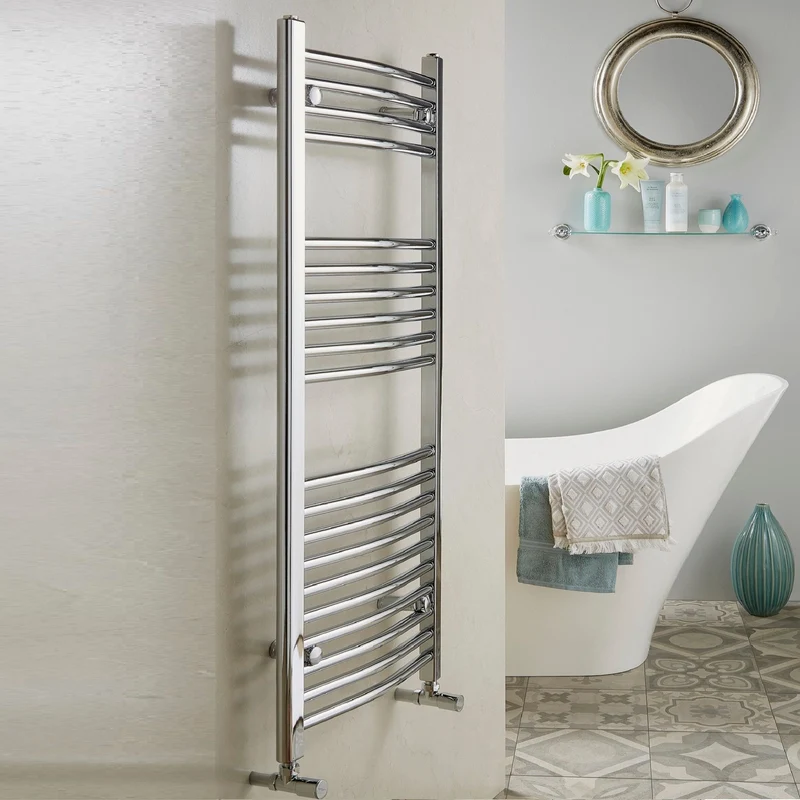 Layla Curved Chrome Dual Fuel Heated Towel Radiator