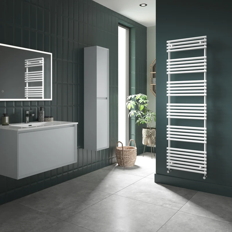 Lana Quartz White Dual Fuel Heated Towel Radiator