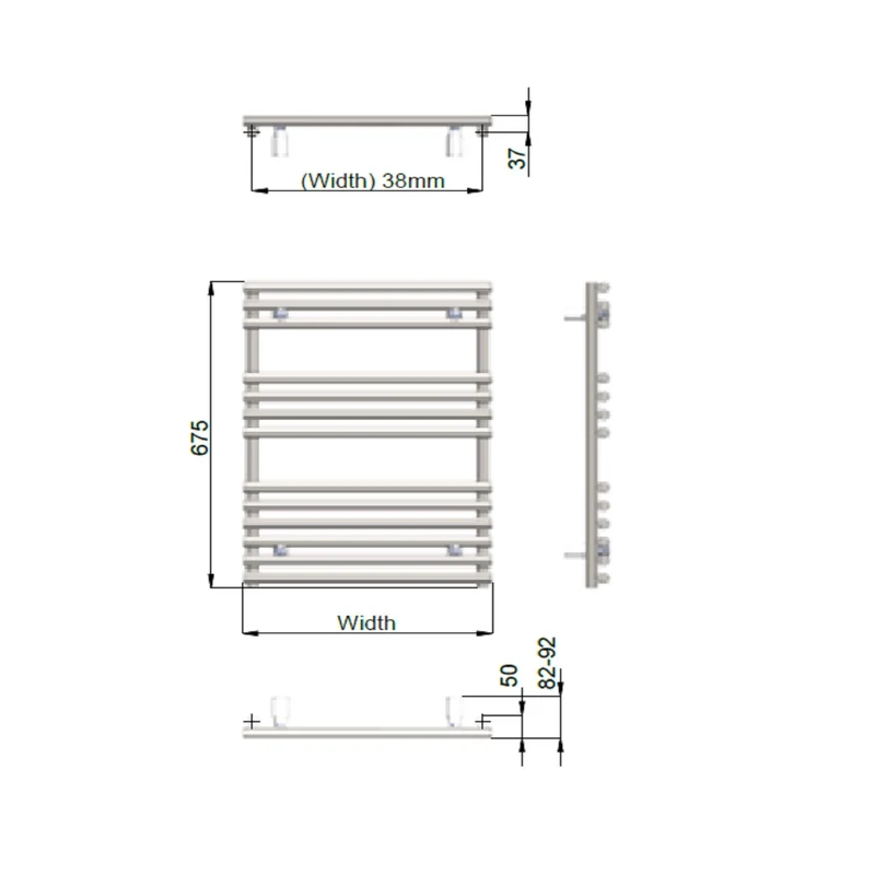 Lana Quartz White Dual Fuel Heated Towel Radiator