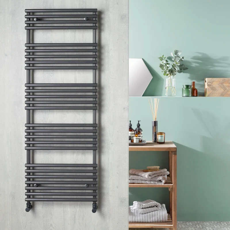 Lana Anthracite Dual Fuel Heated Towel Radiator