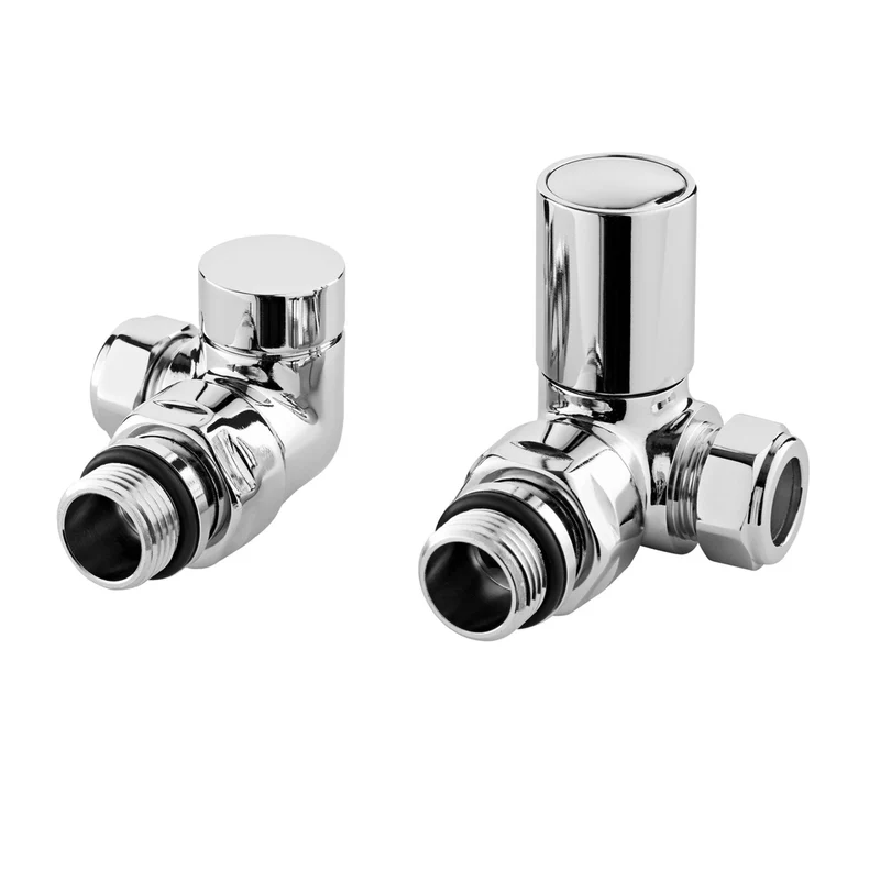 Nuie Radiator Valves Corner Radiator Valve Pack (pairs) Contemporary Chrome Brass 70x68x49mm