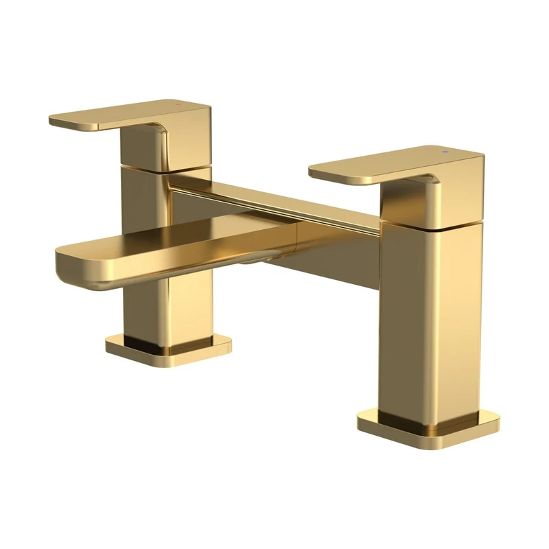 Nuie Windon Deck Mounted Bath Filler Contemporary Brushed Brass Brass 136x230x147mm
