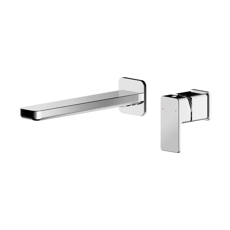 Nuie Windon Wall Mounted 2 Tap Hole Basin Mixer Contemporary Chrome Brass,plastic 50x150x201mm