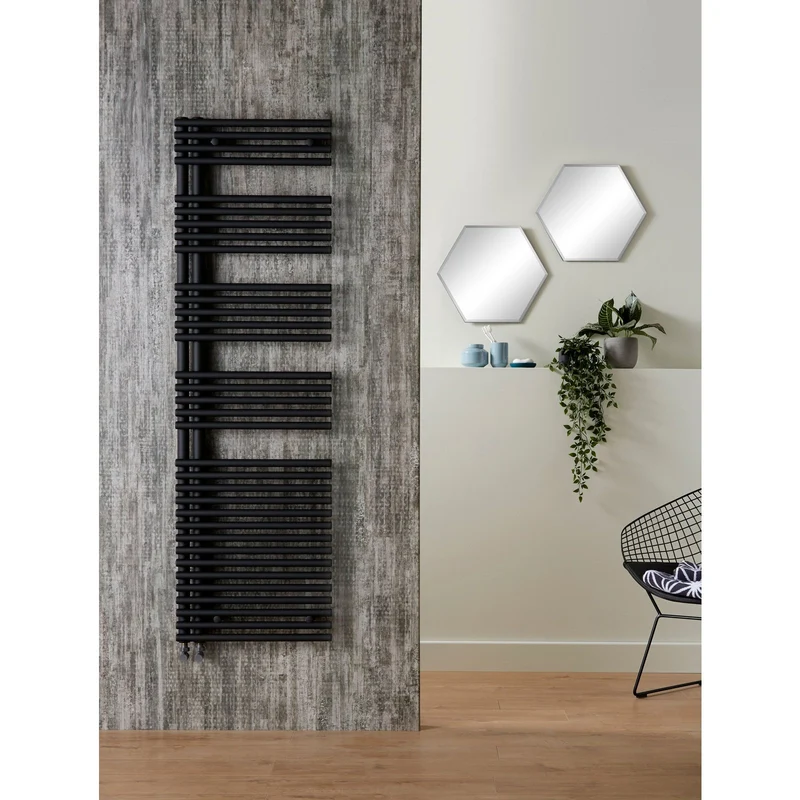 Capri Matt Black Heated Towel Radiator