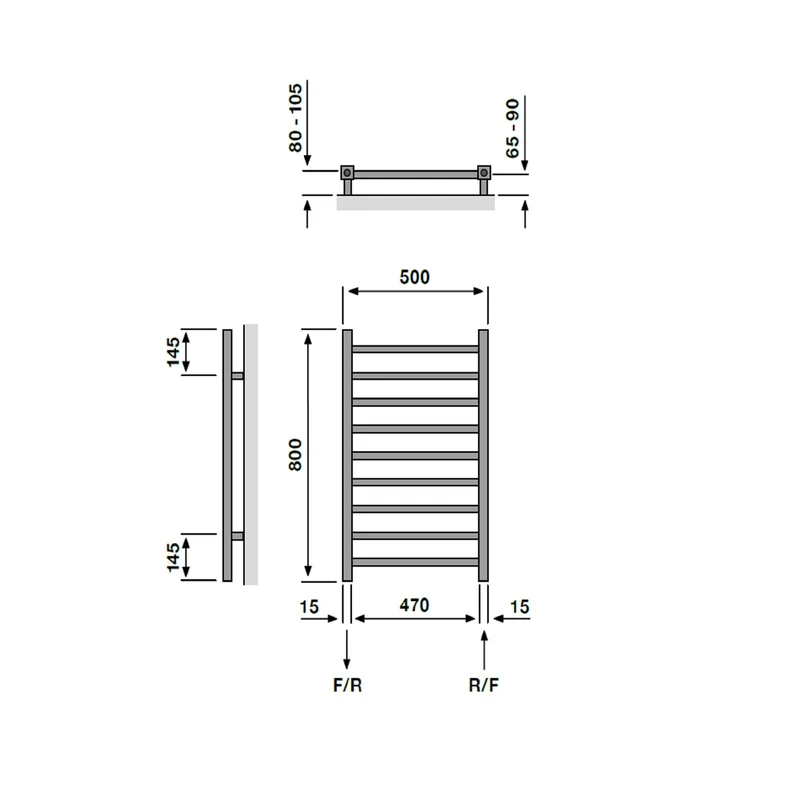 Cape Anthracite Dual Fuel Heated Towel Radiator