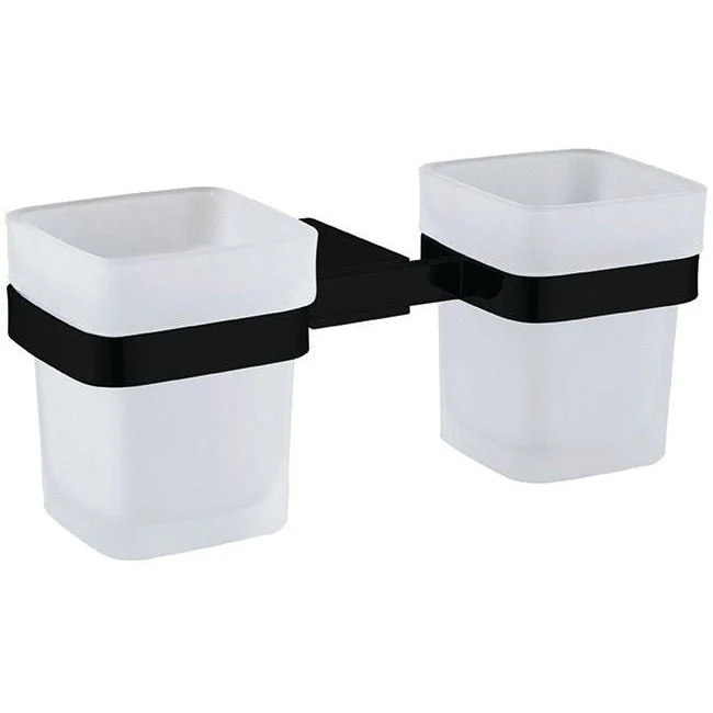 Como Black Double Toothbrush Tumbler