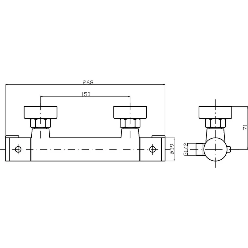 Jenson Exposed Thermostatic Shower Set - Chrome