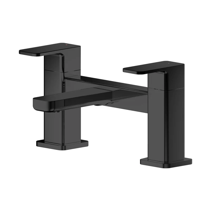 Nuie Windon Deck Mounted Bath Filler Contemporary Matt Black Brass 136x230x147mm