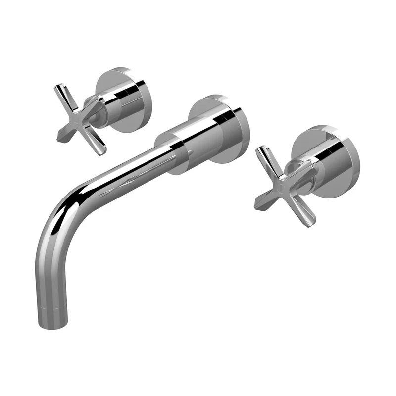 Nuie Aztec Wall Mounted Basin Mixer Contemporary Chrome Brass 113x255x220mm